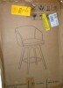 Brayden Studio Allis Mid-Century Modern Chenille Fabric Counter Stool, Upholstered Swivel Barstool With Wood Legs, Counter Height Stool with Wingback, Footrest $399 - 2