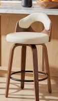 Corrigan Studio Leona Wooden Faux Leather Stool New in Box $399