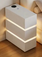 Latitude Run&reg; Narrow 3-Drawer Smart Nightstand with LED Light New In Box $299