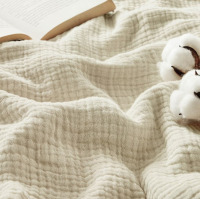 Bedsure 100% Cotton Muslin Blanket King Size for Bed - 4-Layer Breathable and Lightweight Soft Gauze Muslin Blanket for Summer, Beige, 108x90 Inches New In Box $199