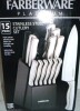 Farberware 15pc Stainless Steel Knife Block Set: Kitchen Knife Set with Block, Serrated Blades, Hand Wash, Silver New In Box $89 - 2