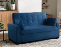 Serta Augustus 72.6 in. Navy Blue Polyester Queen Size Sofa Bed New in Box $1299