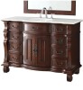 Benton 50 inch Antique Style Cherry Wood Hopkinton Bathroom Sink Vanity White Marble Top $1699