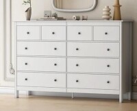 Akaber 10 Drawer Dresser, 55" Modern White Dressers, Chest of Drawers, Wooden Wide Dresser for Bedroom, Living Room, White New in Box $499