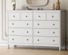 Akaber 10 Drawer Dresser, 55" Modern White Dressers, Chest of Drawers, Wooden Wide Dresser for Bedroom, Living Room, White New in Box $499
