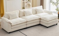 Latitude Run 120" Sectional Sofa Comfy Cloud Couch for Living Room Modern Sofa Sleeper Deep Couches with 2 Ottomans Similar to Picture $999