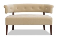 Jennifer Taylor Jared Roll Arm Tufted Bench Settee, Fawn Brown Performance Velvet New in Box $699