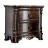 Furniture of America Jordan Wood and Marble Top Nightstand in Brown Cherry New in Box $799