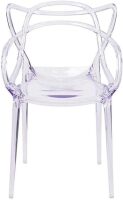 MAKLAINE 18 in Mid-Century Plastic Dining Chair, Polypropylene, Clear Finish, Stackable Indoor/Outdoor Chair, Roomy Seat with Slim Legs, Open Back Design, 33" H x 22" W x 18.5" D New In Box $299