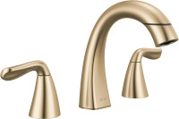 Delta Arvo Brushed Gold Bathroom Faucet with Sprayer, 8 Inch 3 Hole Widespread Bathroom Sink Faucet with Pull Out Sprayer, Push-Pop Drain, Champagne Bronze 35840LF-CZPD $299
