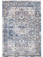 nuLOOM Lilah Distressed Floral Medallion Light Blue 4 ft. x 6 ft. Area Rug $199