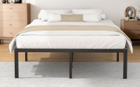 Alwyn Home Turberville 16'' Black Metal Platform Bed Frame With 11-leg-support, No Box Spring Needed, Queen Size $199