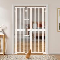 unipaws 75" High Extra Tall Cat Gate, Auto Closing and No Drilling Safety Gate for Doorway Hallway Stairs, Cat Dog Proof, Fit for 35"-51" Wide Opening, Indoor Use, White $299