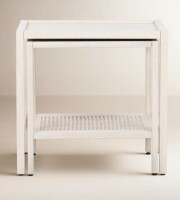 Classic Home Devin Oak Wood Nesting End Table in Milk White New in Box $499