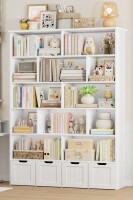 Harriet Bee Kirklyn 6-Tier Kids Bookshelf & Toy Organizer | 4 Movable Drawers + 12 Open Cubbies in Color Navy New Open Box $499