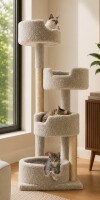 New Cat Condos Cat Condo with Enclosed House for Large & Multi-Cat Homes New in Box $299
