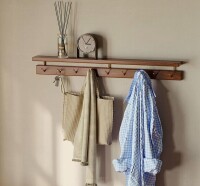 Latitude Run&reg; 31.5"W 9-hook Solid Walnut Wall Hooks New In Box $199