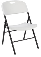 Amazon Basics Sturdy Foldable Portable Plastic Chair, 350-Pound Capacity, White / COSCO SmartFold All-Steel Folding Chair, Black Assorted $59