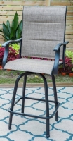 Phi Villa Padded Swivel Metal Outdoor Bar Stool with Arms, New Open Box $399