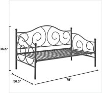 DHP Victoria Daybed, Full Size Metal Frame, Multi-Functional Furniture, Pewter, New in Box $299