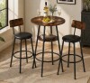 17 Stories 3-Piece Bar Table Set for 2, 2-Tier Round Bistro Dining Table & PU Stools, Counter Height Table New in box $499