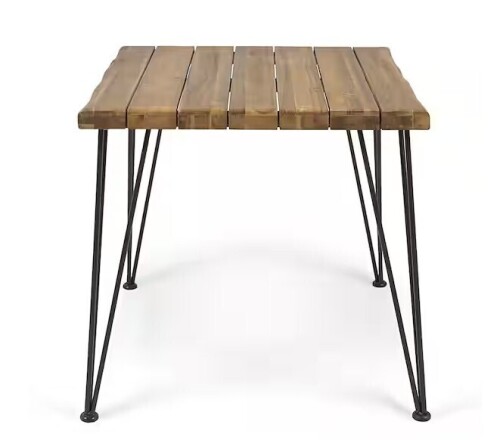 Noble House Zion Teak Brown Square Wood Outdoor Dining Table New in Box $499