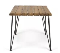 Noble House Zion Teak Brown Square Wood Outdoor Dining Table New in Box $499