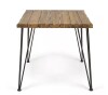 Noble House Zion Teak Brown Square Wood Outdoor Dining Table New in Box $499