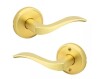 Kwikset Juno Polished Brass Entry Door Knob Featuring SmartKey Security with Microban Antimicrobial Technology / Kwikset Sedona Satin Brass Hall/Closet Door Handle / Assorted $79 - 2