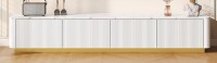 Streamdale Furniture Streamdale Luxury Fluted TV Stand - Faux Marble Top 4 Drawers Gold Base White New in Box $599