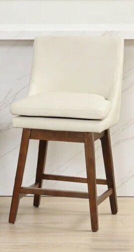 George Oliver Lasonya 26.4" Swivel Counter Stool in Ivory New Shelf Pull $499
