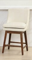 George Oliver Lasonya 26.4" Swivel Counter Stool in Ivory New Shelf Pull $499