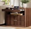 Millwood Pines 27&rdquo;nightstand With 2-drawers & Open Shelf, Bedside Table With Outlets,end Table With 1 Pull-out Shelf, in Walnut New in Box $399