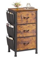 EnHomee Night Stand with Drawers for Bedroom, Bedside Table with Wooden Top, Rustic Brown $199