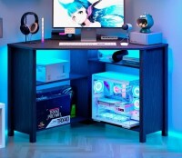 Wrought Studio&trade; Corner Desk With Power Outlets and 3-Color Sensor Lights For Small Space New In Box $299