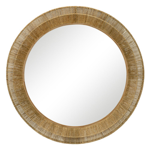 Dakota Fields Woven Collins 40" Round Jute Wall Mirror New In Box $399