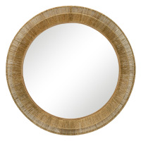 Dakota Fields Woven Collins 40" Round Jute Wall Mirror New In Box $399