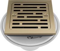 Delta Faucet 4 Inch Tile-In Square Shower Floor Drain Gold, Shower Drain Kit, Square Shower Drain, Chrome Shower Drain, Shower Floor Drain, Champagne Gold DT062412-CZ New In Box $199