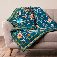 Maison d' Hermine Throw Blanket for Couch Lightweight Soft Warm Breathable Cotton Throw Blanket (50'' X 60'', Luxury Loft - Dark Teal) $199