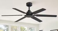 MOKSILED 48 in. Black Indoor/Outdoor Ceiling Fan Without Light Remote 6-Speed Standard Downrod Mount DC Motor for Living Room New In Box $299