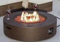 COSIEST Outdoor Propane Fire Pit Tank Outside with Waterproof Cover - Stone Brown New in Box $599