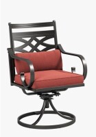 Canora Grey 360&deg; Swivel Patio Dining Armchair With Seat Cushions & Lumbar Support Pillows New in Box $499