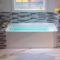 WOODBRIDGE 60" Acrylic Rectangular Alcove Soaking Bathtub in White with Left Drain New in Box $999
