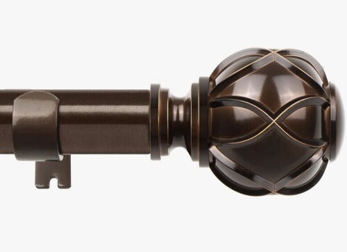 Charlton Home&reg; Curtain Rods For Windows, Adjustable Decorative Drapery Rods With Netted Texture Finials, 32" - 85" New In Box $59