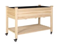VEIKOUS 48 in. x 24 in. x 33 in. Wood Raised Garden Bed with Lockable Wheels, Liner New In Box $299