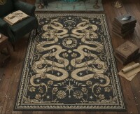 George Oliver Snakes Machine Washable Area Rug Non Slip Wild Life Serpent Print Rug Low Pile Aesthetics Carpet for Living Room Bedroom Office, 8' x 10' $299