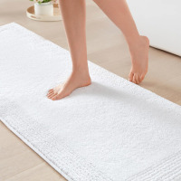 Madison Park Splendor Reversible 100% Cotton Tufted Bathroom Rug-3000 GSM Hotel Quality Luxurious Plush Medium Pile Bath Mat Absorbent, Quick Dry, Shower Room D&eacute;cor, 24x72, White $59