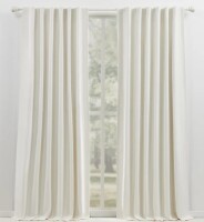 Lauren Ralph Lauren Waller 100% Cotton Blackout Curtain, 52" x 96" / Mercer41 Linen blend Semi Sheer Curtains Rod Pocket Back Tab solid color Drapes (Pair), 52" x 96" Assorted $79