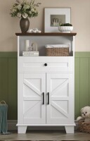 Rebrilliant 39.4"H Farmhouse White Bathroom Storage Cabinet with Drawer and Adjustable Shelf New In Box $299