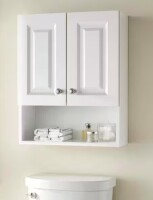 Glacier Bay Lancaster 21 in. W x 8 in. D x 26 in. H Surface-Mount Raised panel Bathroom Storage Wall Cabinet in White New In Box $299